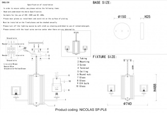 Люстра Crystal Lux NICOLAS SP-PL6 NICKEL/WHITE