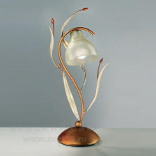 Настольная лампа 330/1L Amber ivory leaves V369/187/30 IDL Италия  40W 48 см Янтарного цвета Acacia