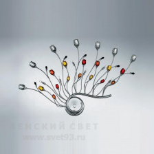 Бра 325/6A Chrome Color roses/Black prisms IDL Италия  20W 50 см Хром Rosetta