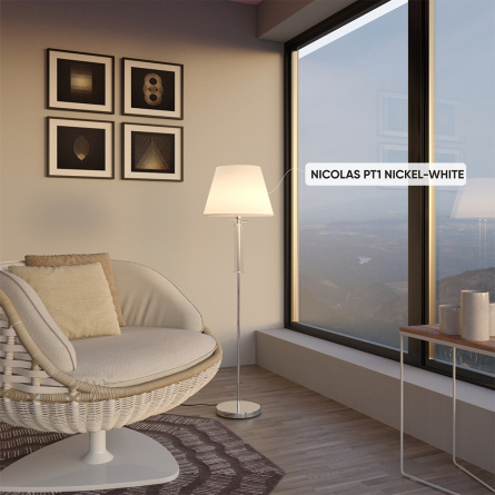 Торшер Crystal Lux NICOLAS PT1 NICKEL/WHITE фото 5