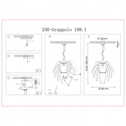 Подвесная люстра Grappolo Grappolo 198.1 bianco фото 3