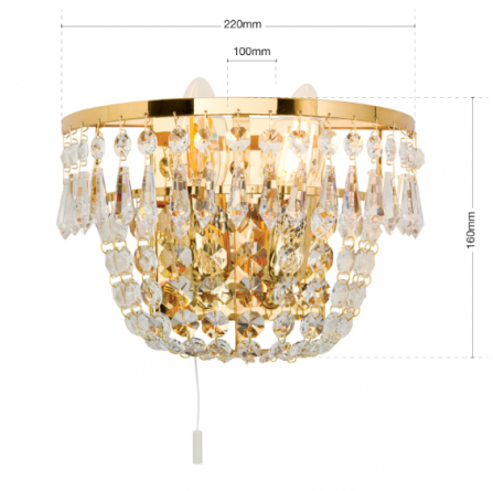 Бра Orion WA 2-780/2 gold фото 5