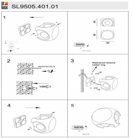 Настенный светильник уличный Volti SL9505.401.01 фото 2