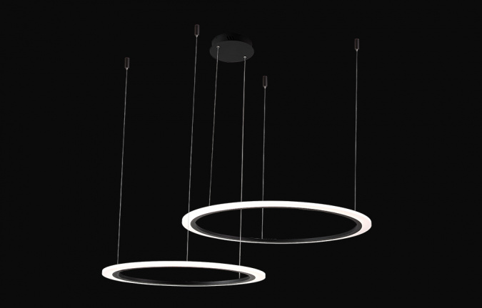Люстра Crystal Lux MANZANA SP53W LED D600+800 BLACK фото 4