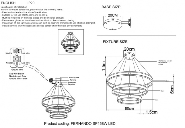 Люстра Crystal Lux FERNANDO SP158W LED COFFEE/BLACK фото 4