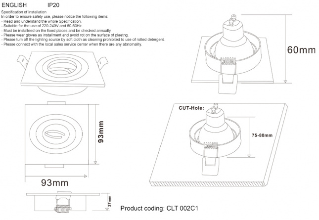 Светильник встраиваемый Crystal Lux CLT 002C1 WH фото 3