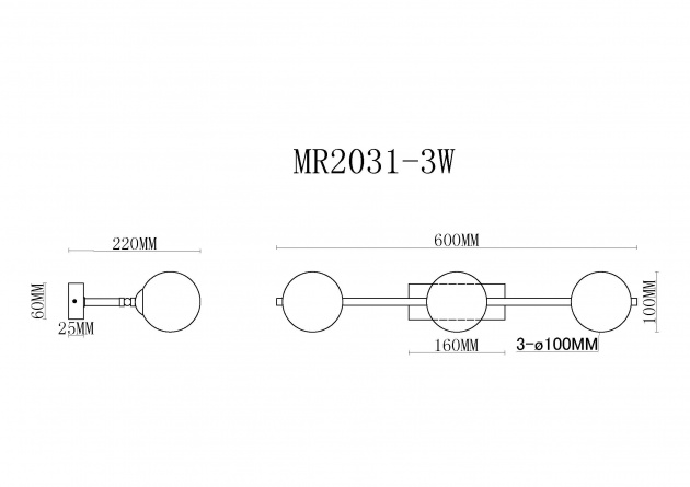 Настенный светильник Valency MR2031-3W фото 2