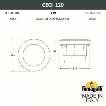 Встраиваемый светильник уличный CECI 2F1.000.000.AXG1L фото 2