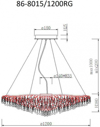 Подвесная люстра  86-8015/1200RG фото 2