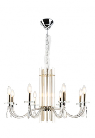 Люстра Crystal Lux AURELIO SP8 GOLD+CHROME/TRANSPARENT фото 2