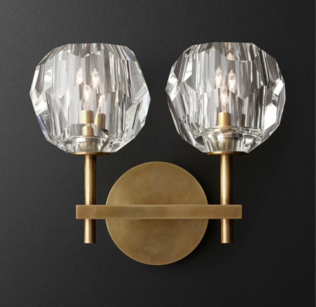 Бра Бра RH Boule de Cristal Double Sconce Brass фото 1