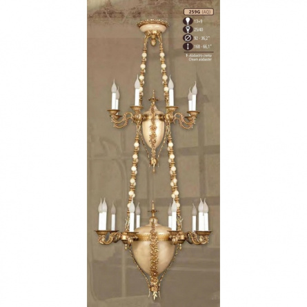 Подвесная люстра 259G 259G/13+9 AQ CREAM ALABASTER фото 1