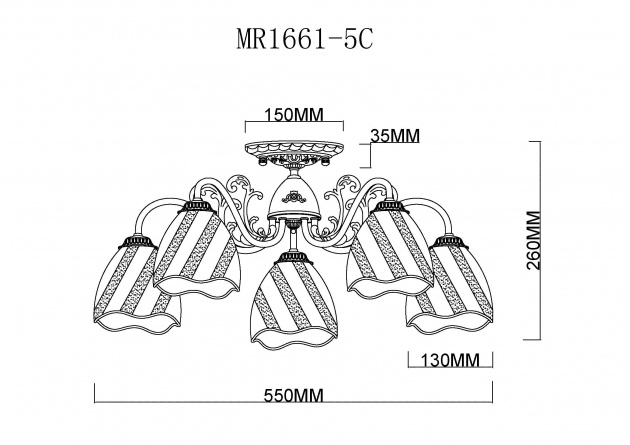 Потолочная люстра Nicole MR1661-5C фото 2