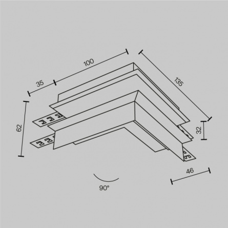 Соединитель угловой Accessories for tracks Exility TRA34CO-42W фото 2