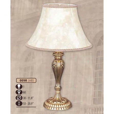 Интерьерная настольная лампа 009R 009R/1 AB CREAM SHADE фото 1