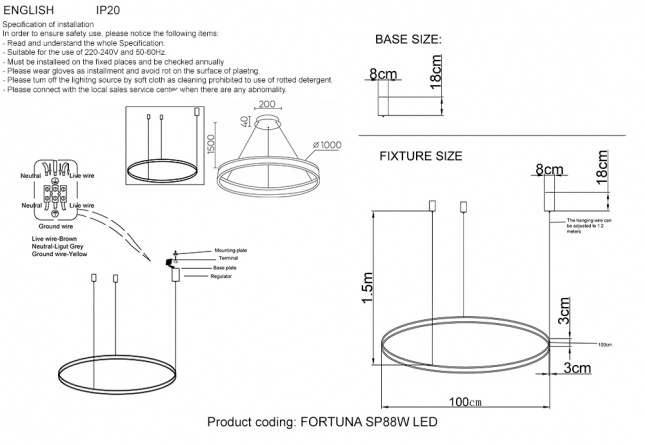 Люстра Crystal Lux FORTUNA SP123W LED BLACK фото 20