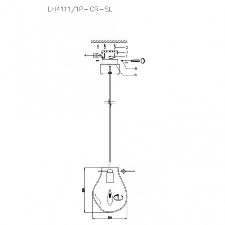 Подвесной светильник Nertus LH4111/1P-CR-SL фото 3