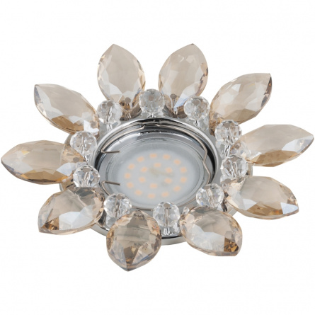 Точечный светильник Peonia DLS-P112 GU5.3 CHROME/COGNAC+CLEAR фото 1
