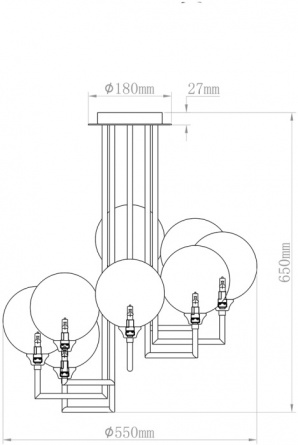 Потолочная люстра  K2KG01P-8G фото 2