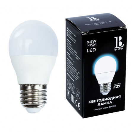Лампочка светодиодная  E27-9,5W-3000K-G45_lb фото 1