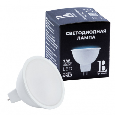 Лампочка светодиодная  GU5,3-7W-MR16-3000K_lb фото 1