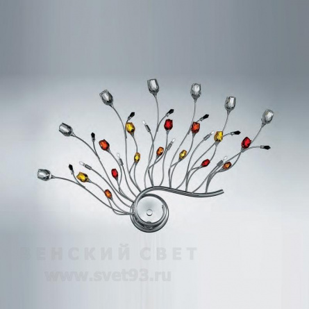 Бра 325/6A Chrome Color roses/Black prisms IDL Италия  20W 50 см Хром Rosetta фото 1