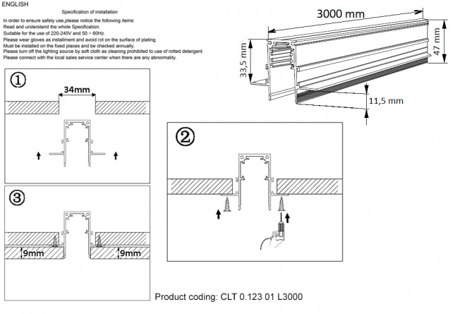 Шинопровод магнитный встраиваемый Crystal Lux CLT 0.123 01 L3000 BL фото 2