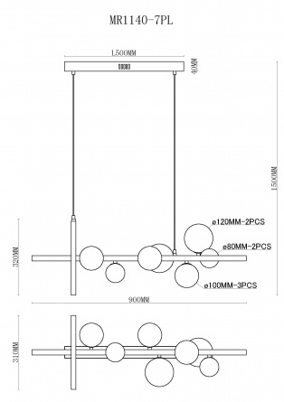 Подвесная люстра George MR1140-7PL фото 2