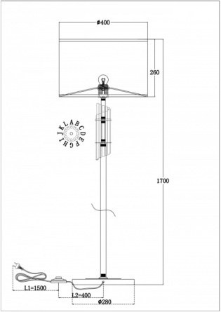 Торшер Alloro MOD088FL-01BS фото 3