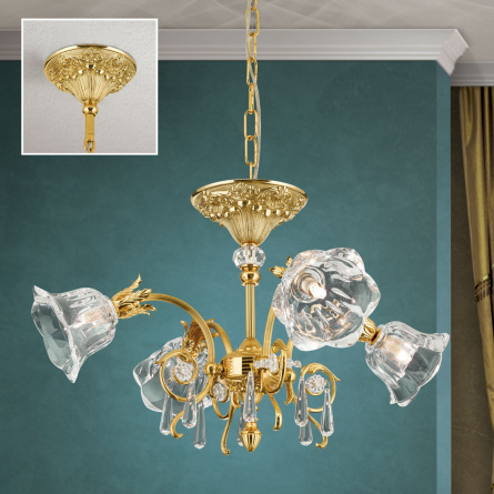 Подвесная/Потолочная люстра Orion La Boheme LU 2392/4 gold/479 Schliff фото 1