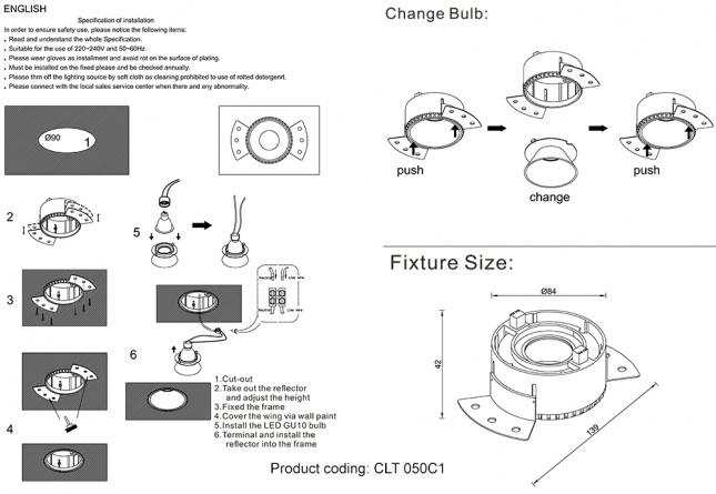 Светильник встраиваемый Crystal Lux CLT 050C1 WH-WH фото 3