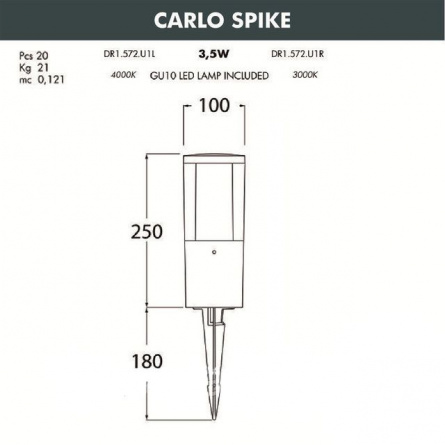 Грунтовый светильник Carlo DR1.572.000.LXU1L фото 2