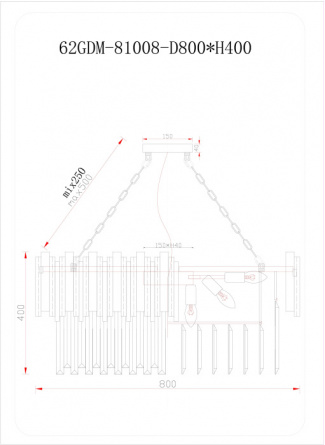 Подвесная люстра  62GDM-81008-800 фото 3
