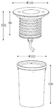 Встраиваемый светильник уличный Build in ground lamp 100133 фото 2